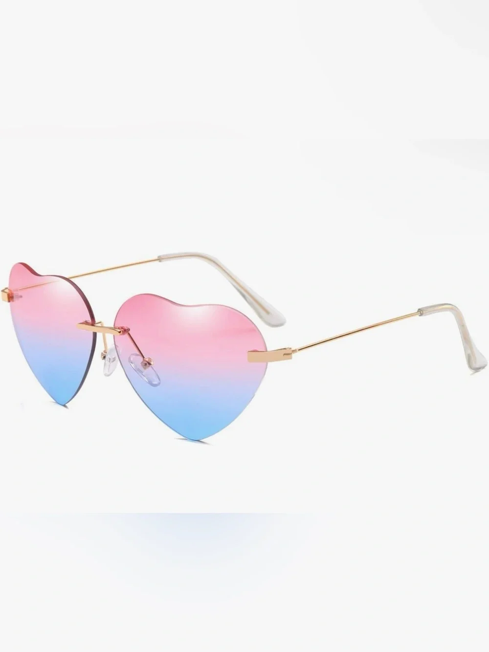 Heart Sunglasses Thin Metal Frame Lovely Heart Style for Women